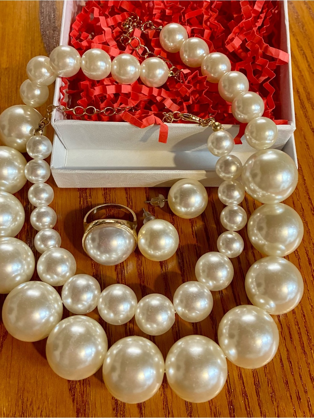 Chunky Glam Faux Pearl Necklace Set – Elegant Women's Jewelry